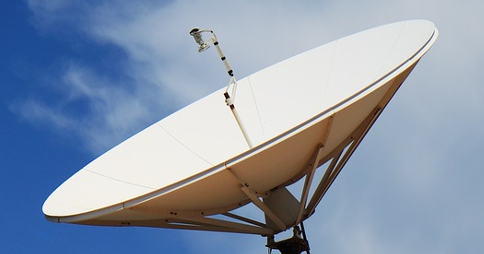 Rooftop satellite TV dish